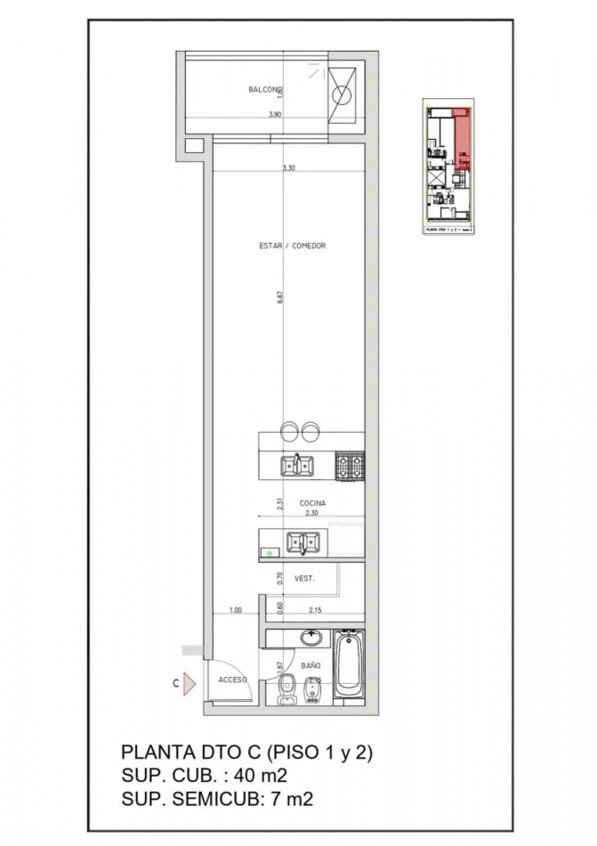 Venta Departamento de Un Ambiente Con Cochera y Balcon Aterrazado en Beccar